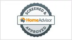 A home advisor seal that says screened and approved.