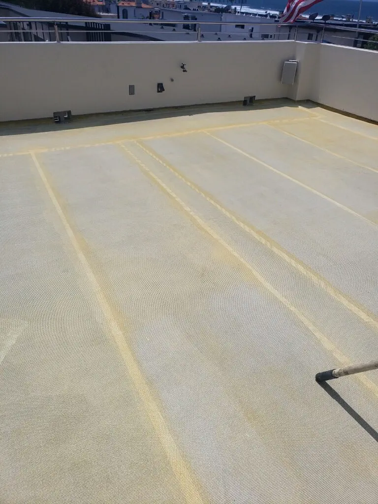 A floor heating system with a lot of white tile.