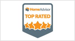 A badge that says top rated with five stars.