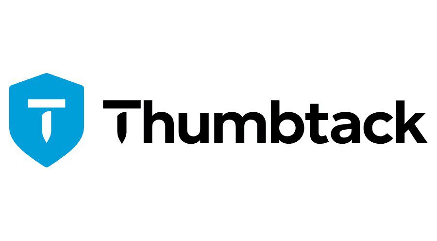 A black and white image of the word thumbtack.