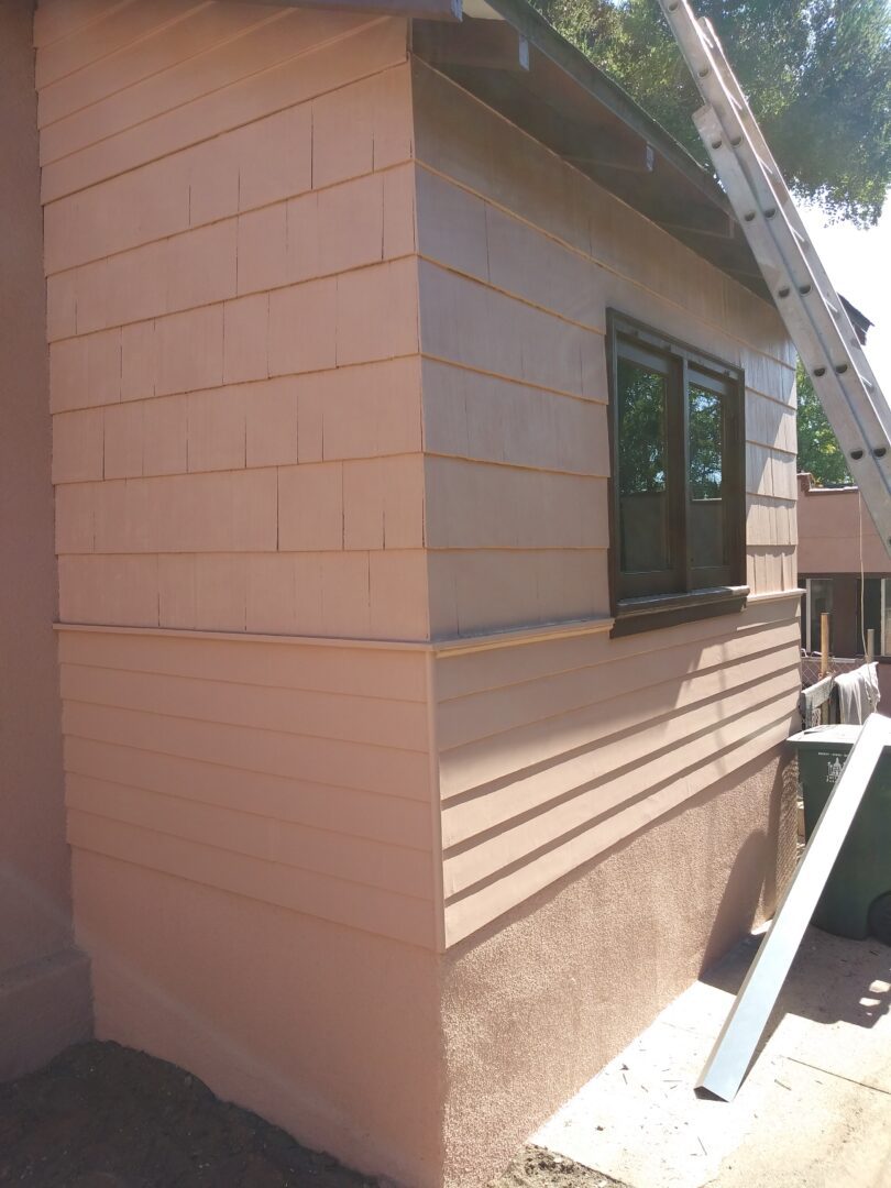 A building with some windows and a railing