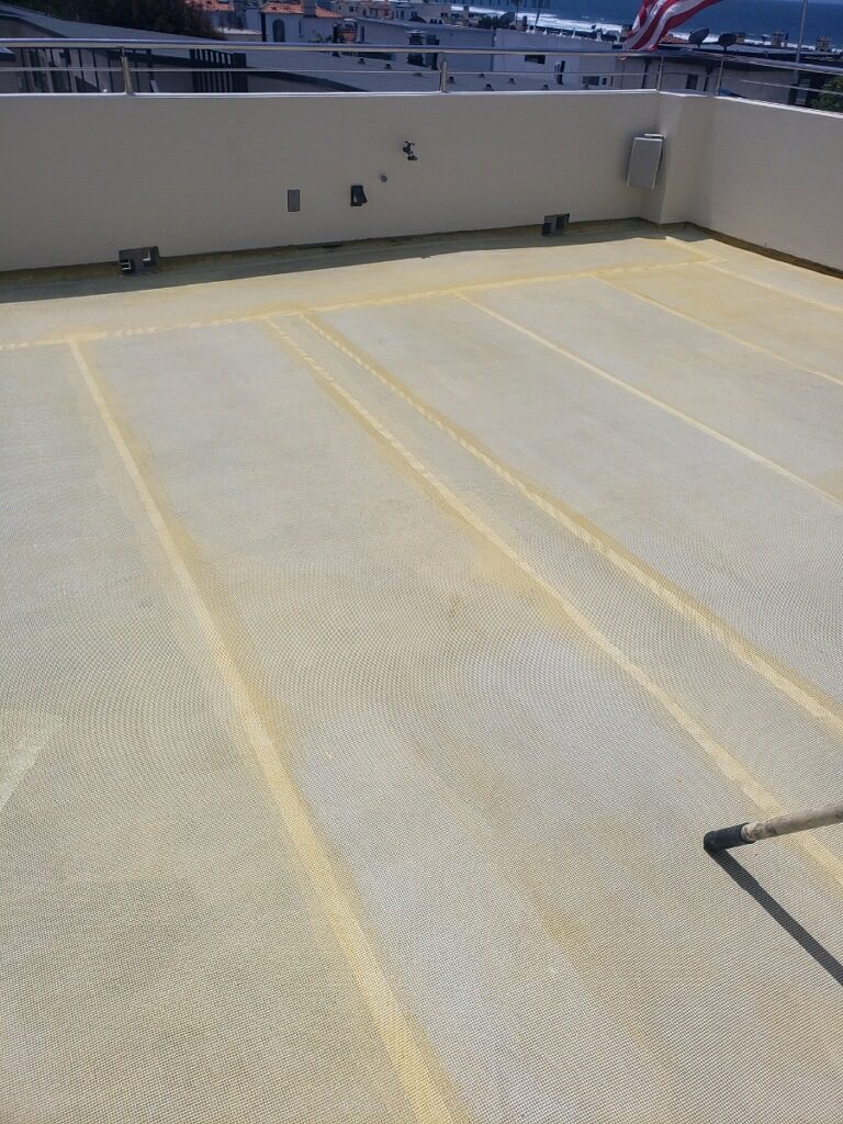 A floor heating system with a lot of white tile.