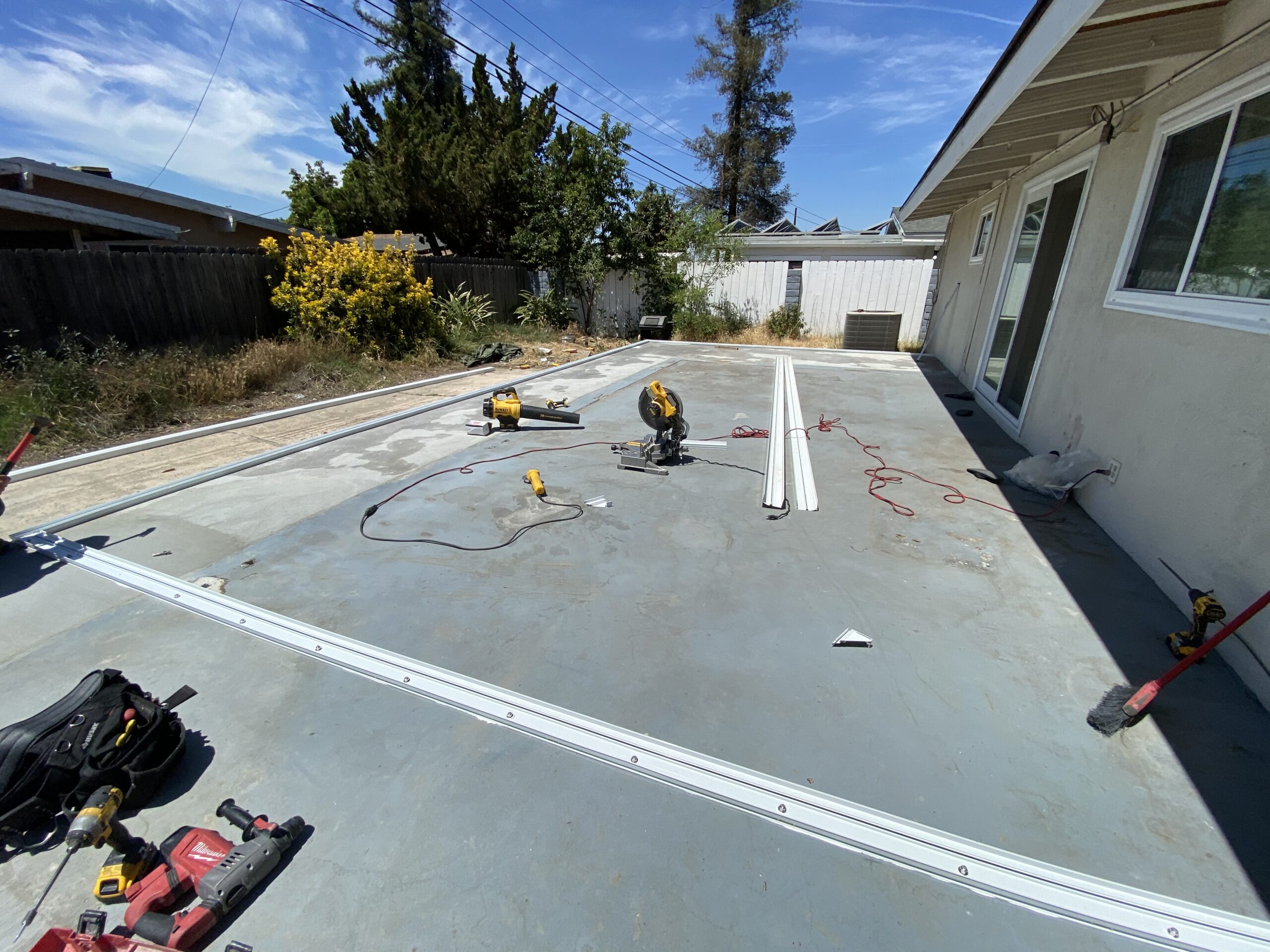 A view of the back yard from across the street.